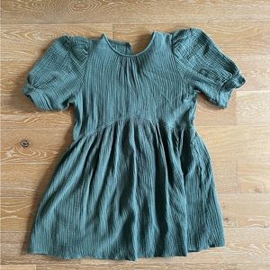 Impeccable Pig oversized dress with puff sleeves in forest green